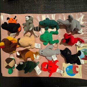 Weebeans Collector Series Bundle – 14 Mini Plush Keychains – Rare Lot